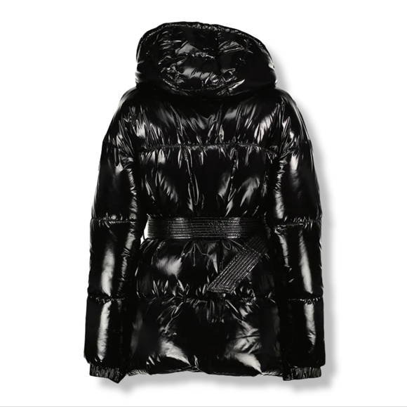 NOIZE AZZURA Hooded Belted Puffer Jacket - Picture 3 of 4